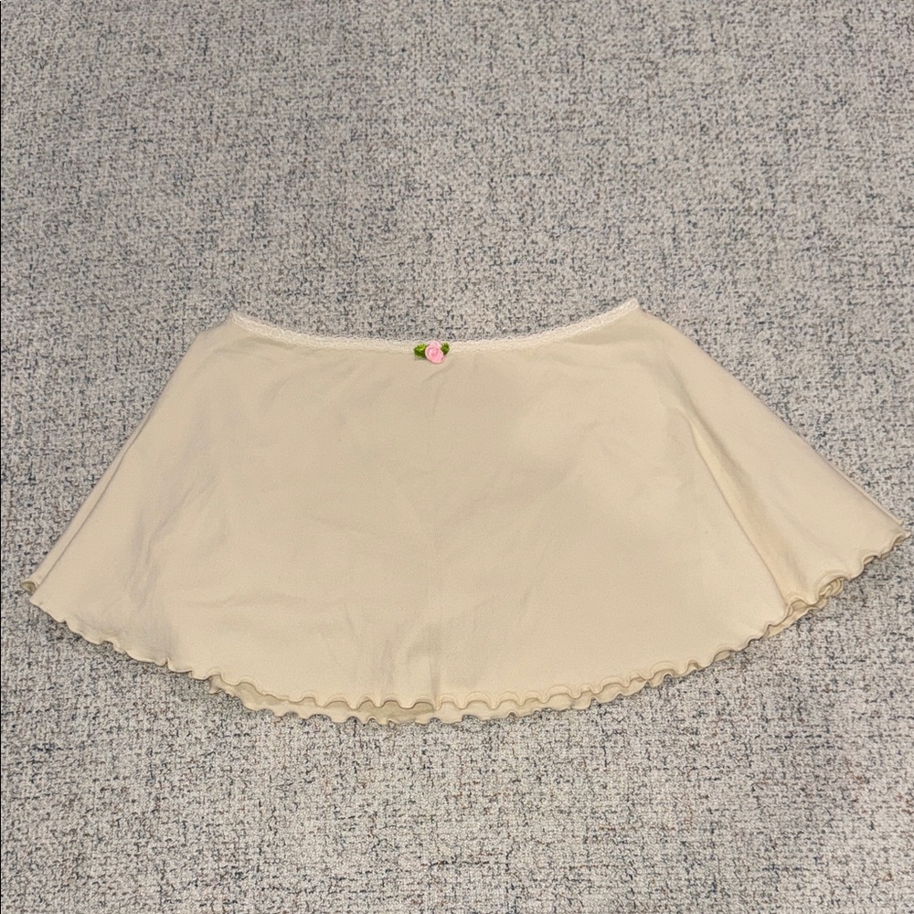 Cream Women's Flared Mini Skirt